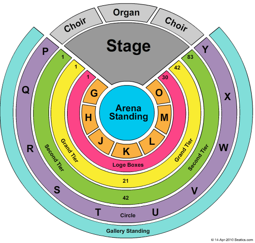 Royal Albert Hall GA End Stage Seating Chart